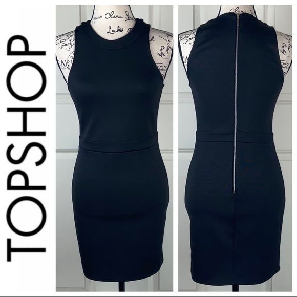 Topshop Black Halter Fitted Dress - Picture 3 of 7